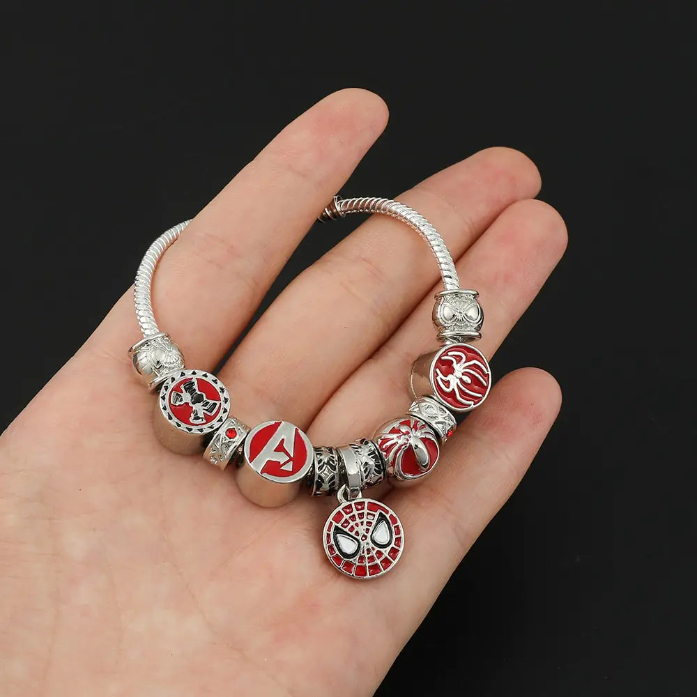 Spiderman Armband - Zilver met Rood