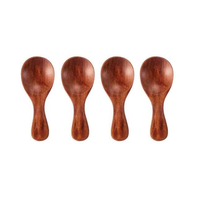 Mini Houten Lepels 4 Stuks - Diverse Kleuren