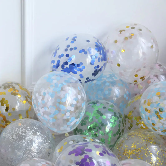 Glitter Party Ballonnen 5 Stuks - Diverse Kleuren