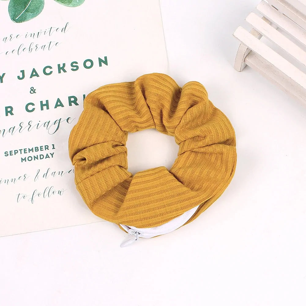 Scrunchie met Rits - Diverse Kleuren