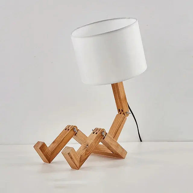 Houten Sfeervolle Robotlamp - Diverse Varianten