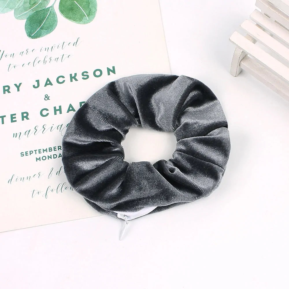 Scrunchie met Rits - Diverse Kleuren