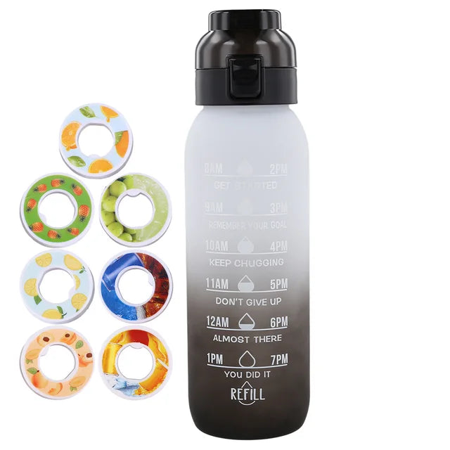 Waterfles 1000ml met 7 Geurpods / Drinkfles Water Bottle Bidon - Diverse Kleuren