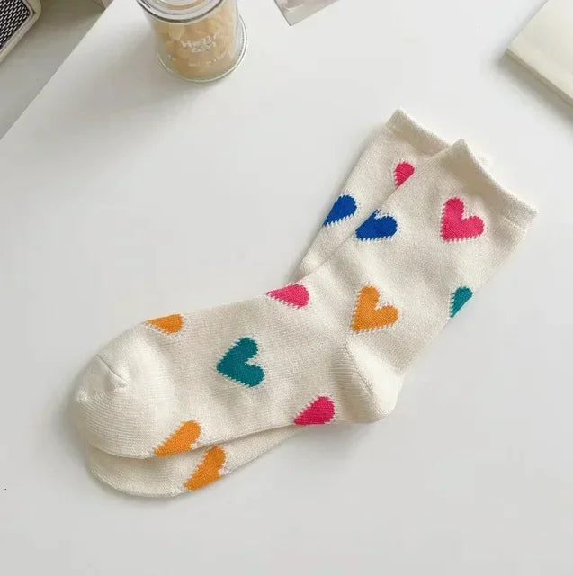 Hartjes Sokken - Wit met Print
