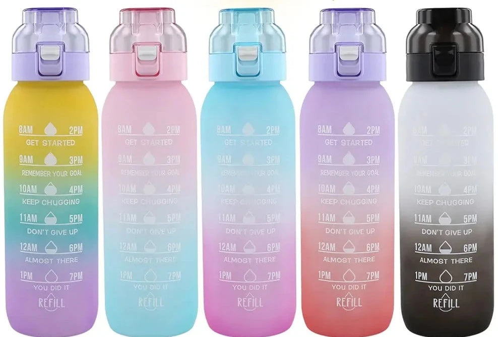 Waterfles 1000ml met 7 Geurpods / Drinkfles Water Bottle Bidon - Diverse Kleuren