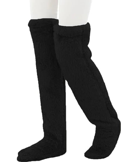 Roze Fuzzy Thigh High Sokken - Diverse Kleuren