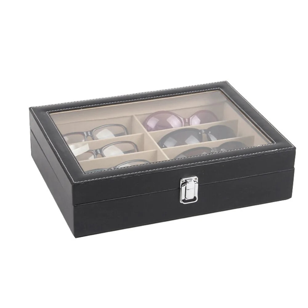 Brillendoos / Opbergdoos voor Brillen / Ruimte voor 8 Brillen - Zwart