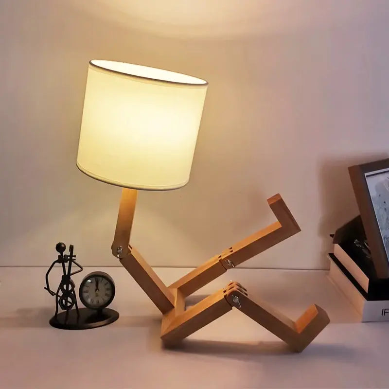 Houten Sfeervolle Robotlamp - Diverse Varianten