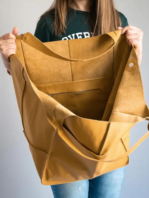 Extra Grote Schoudertas Kunstleer - Diverse Kleuren