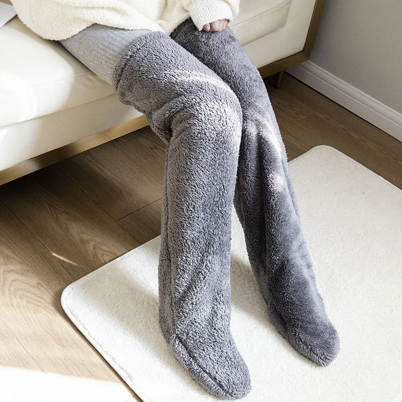Lichtgroene Fuzzy Thigh High Sokken - Diverse Kleuren