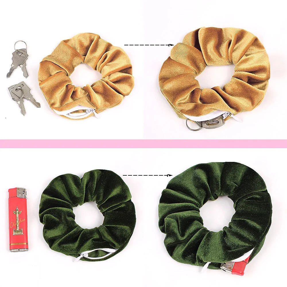 Scrunchie met Rits - Diverse Kleuren