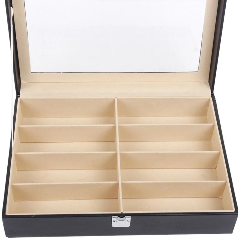 Brillendoos / Opbergdoos voor Brillen / Ruimte voor 8 Brillen - Zwart