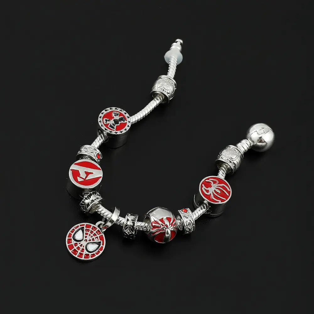 Spiderman Armband - Zilver met Rood