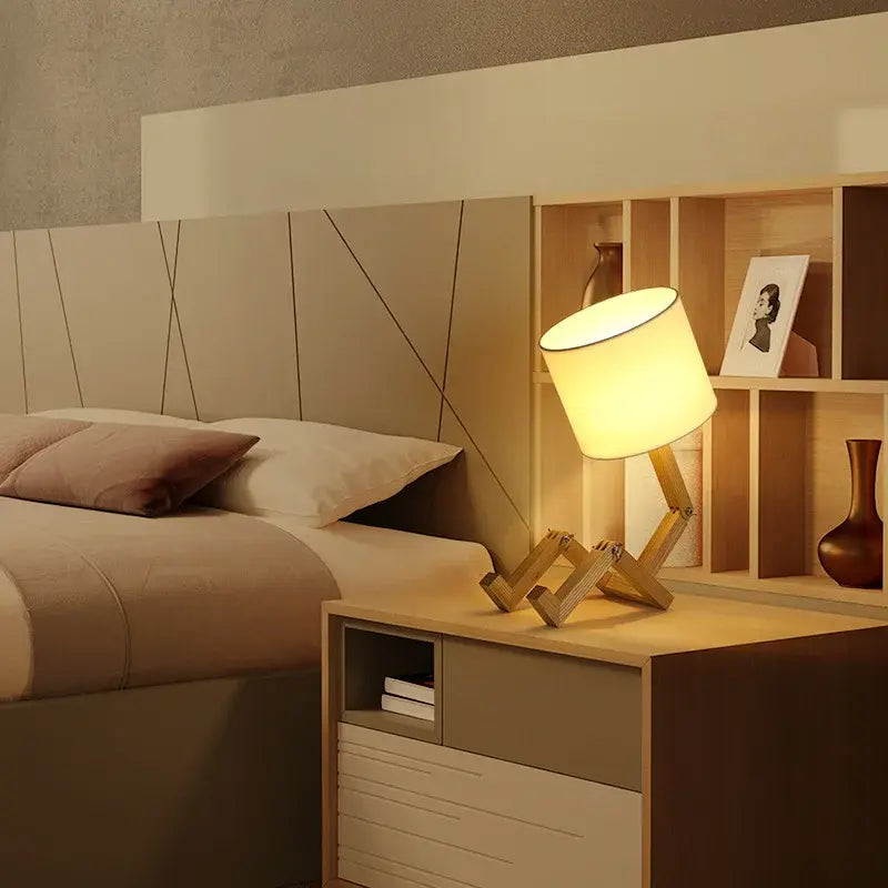 Houten Sfeervolle Robotlamp - Diverse Varianten