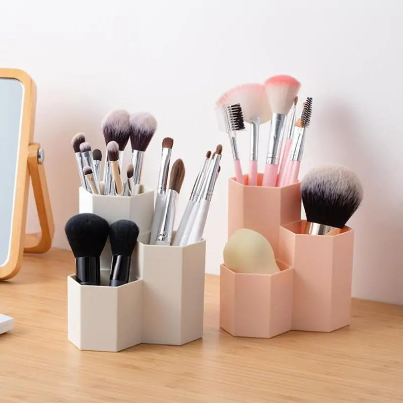 Pennenbak met 3 Vakken / Make-Up Kwasten Organizer - Diverse Kleuren