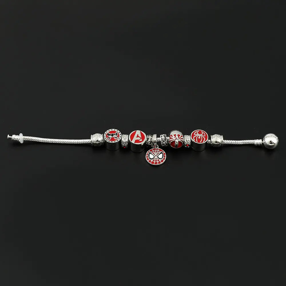 Spiderman Armband - Zilver met Rood