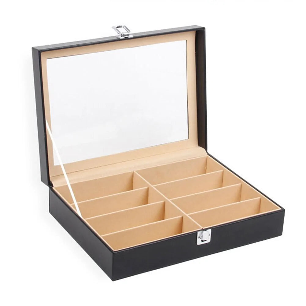 Brillendoos / Opbergdoos voor Brillen / Ruimte voor 8 Brillen - Zwart