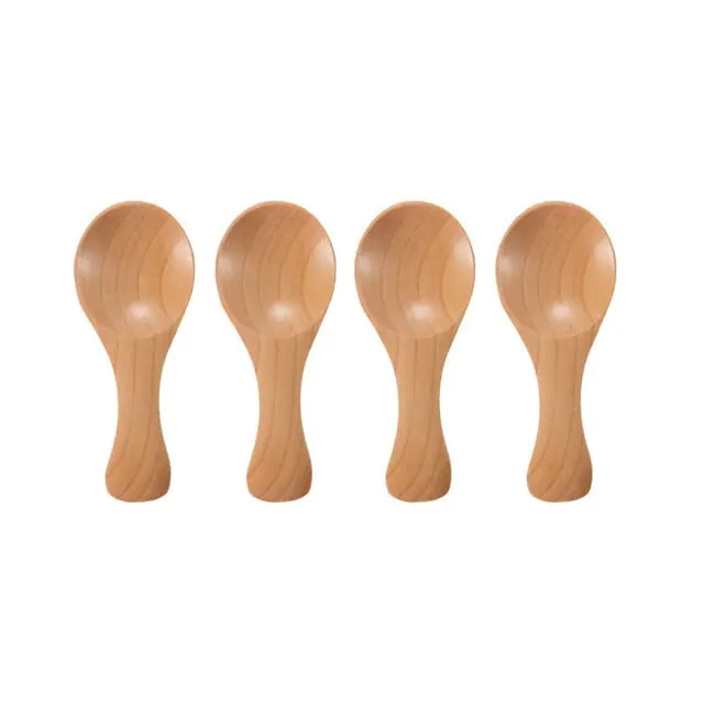 Mini Houten Lepels 4 Stuks - Diverse Kleuren