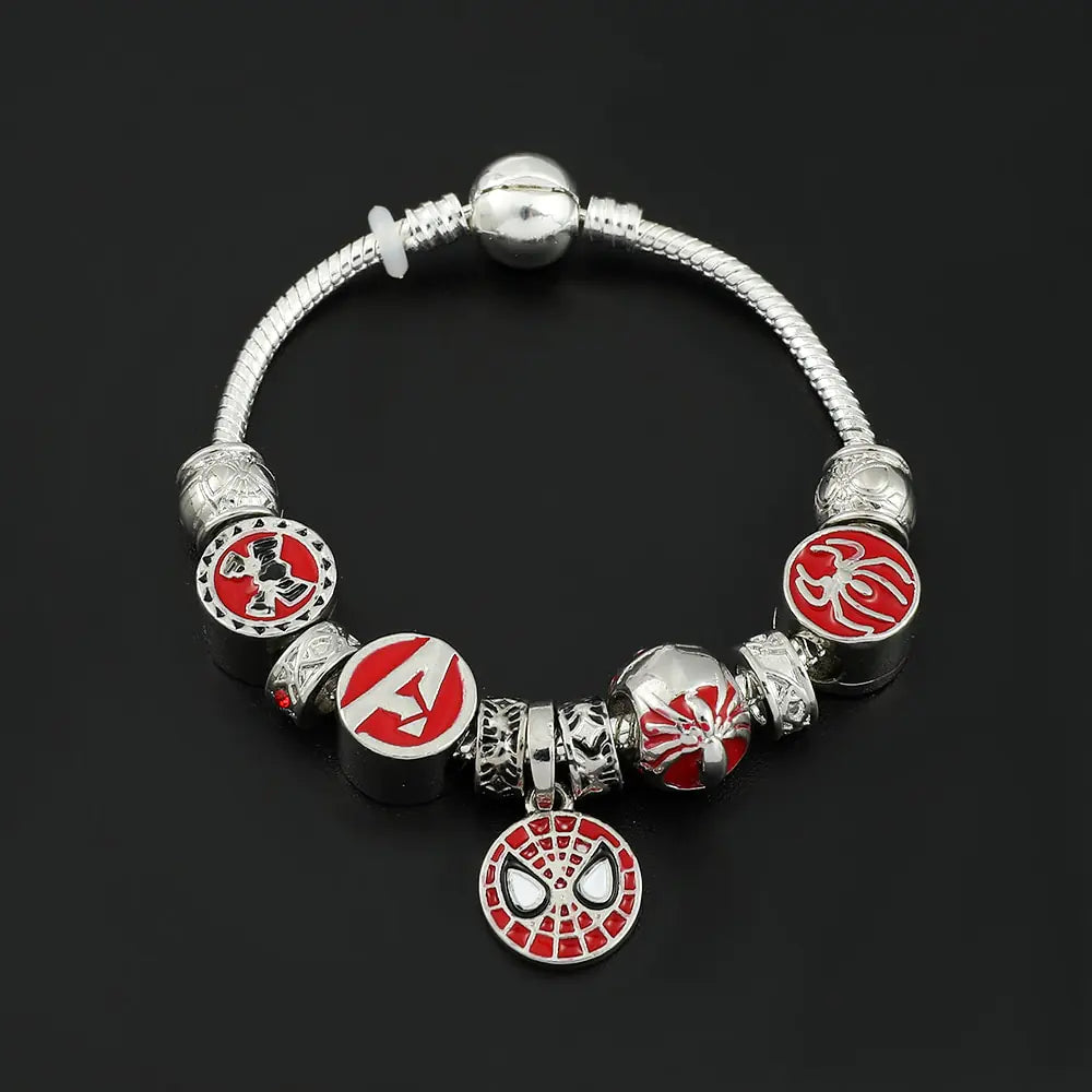 Spiderman Armband - Zilver met Rood