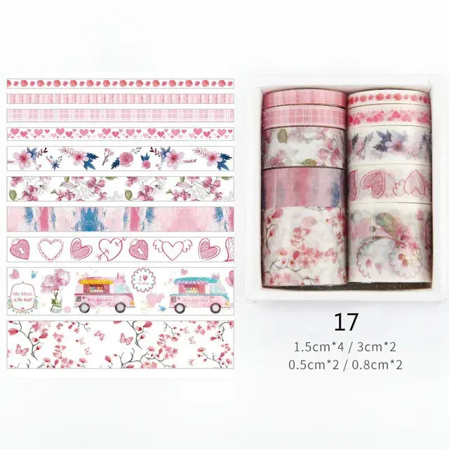 Washi Tapes 10 Stuks in 5 Verschillende Beedtes - Diverse Varianten