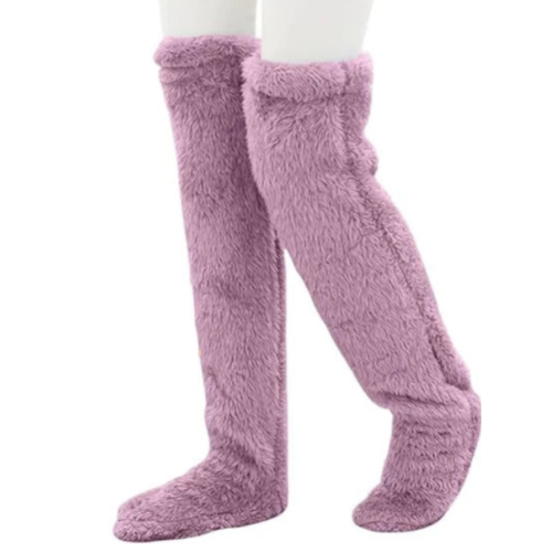 Roze Fuzzy Thigh High Sokken - Diverse Kleuren