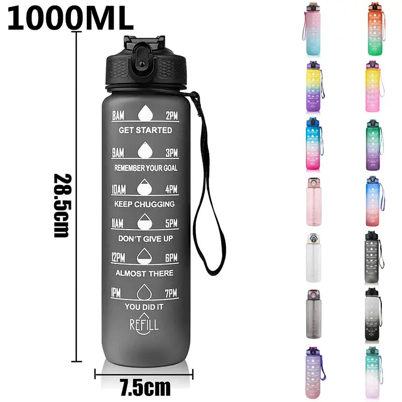 Drinkfles 1000ml / Water Bottle Sport Bidon Waterfles - Diverse Kleuren