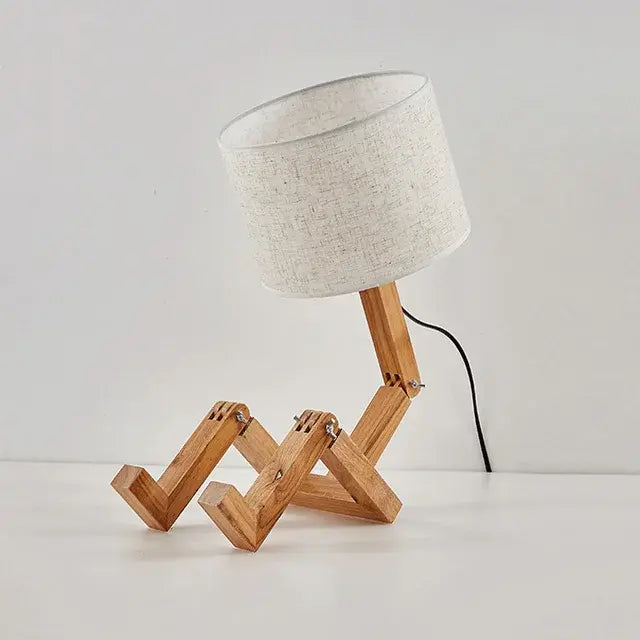 Houten Sfeervolle Robotlamp - Diverse Varianten