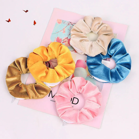 Scrunchie met Rits - Diverse Kleuren