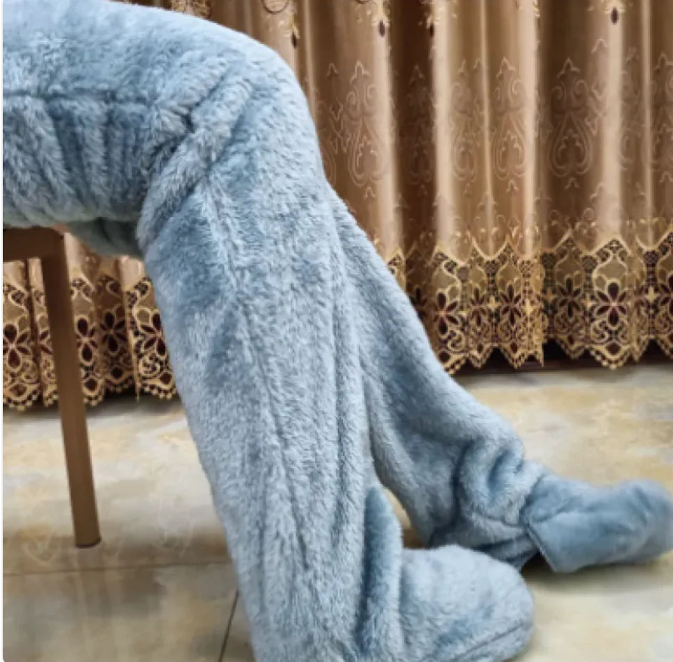 Groene Fuzzy Thigh High Sokken - Diverse Kleuren