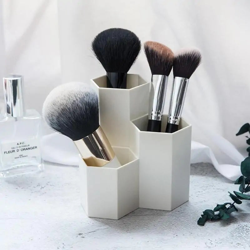 Pennenbak met 3 Vakken / Make-Up Kwasten Organizer - Diverse Kleuren