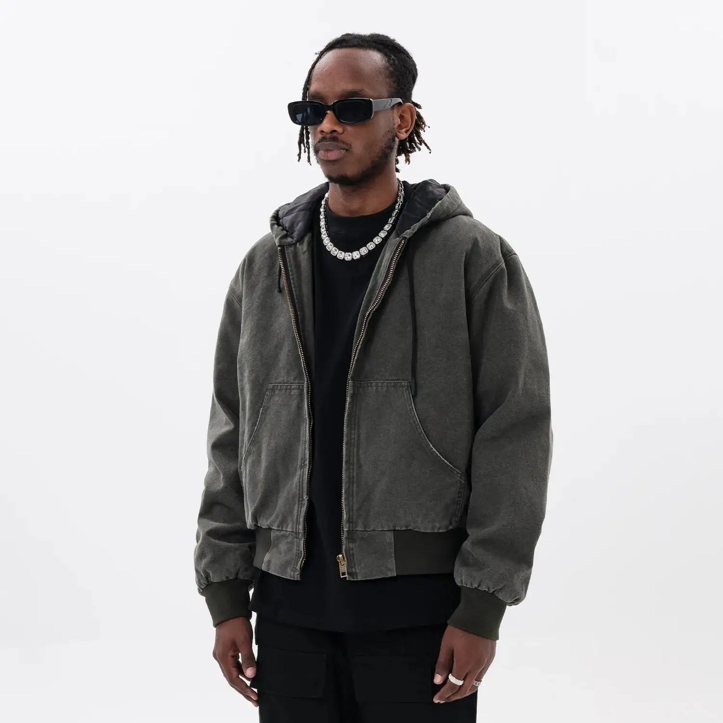Hoodie met Rits Vintage Vest met Capuchon - Diverse Kleuren