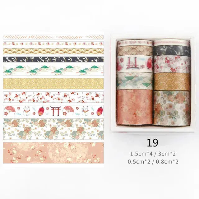 Washi Tapes 10 Stuks in 5 Verschillende Beedtes - Diverse Varianten