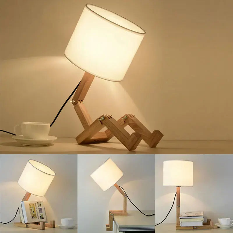Houten Sfeervolle Robotlamp - Diverse Varianten