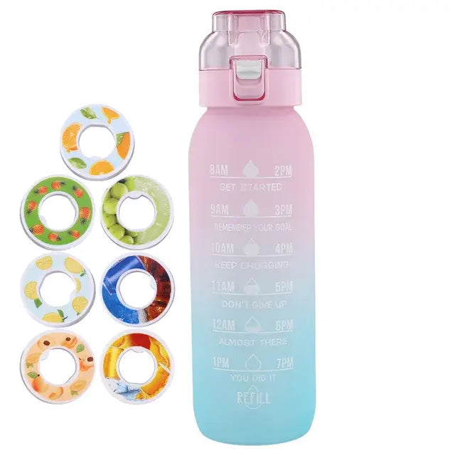 Waterfles 1000ml met 7 Geurpods / Drinkfles Water Bottle Bidon - Diverse Kleuren