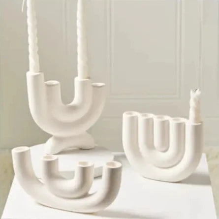 Witte Kaarsenhouders / Kandelaars Decoratie - Diverse Varianten