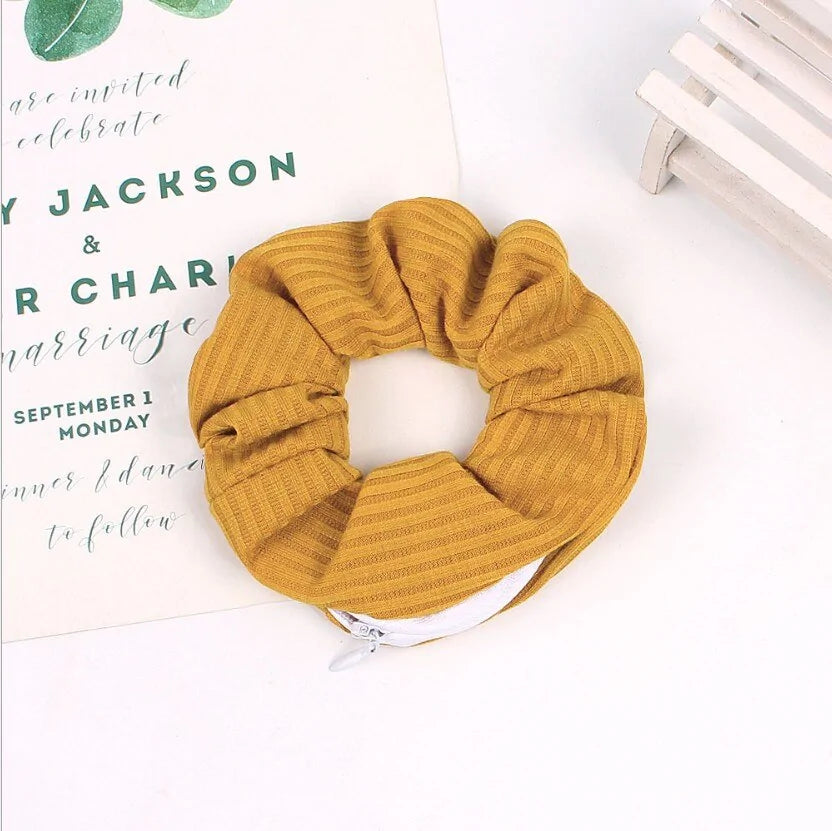 Scrunchie met Rits - Diverse Kleuren