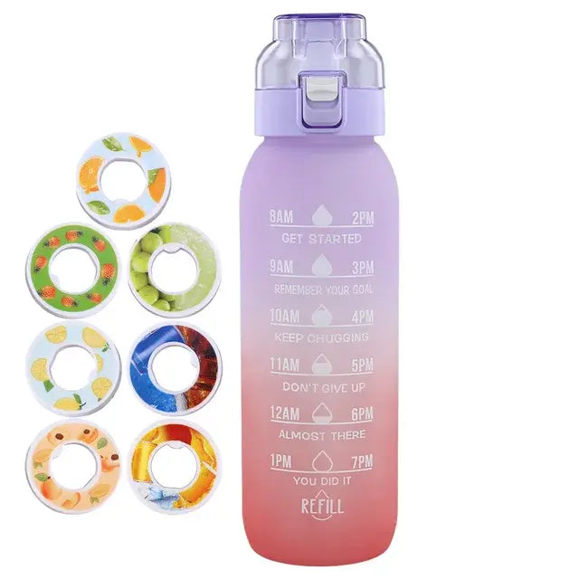 Waterfles 1000ml met 7 Geurpods / Drinkfles Water Bottle Bidon - Diverse Kleuren