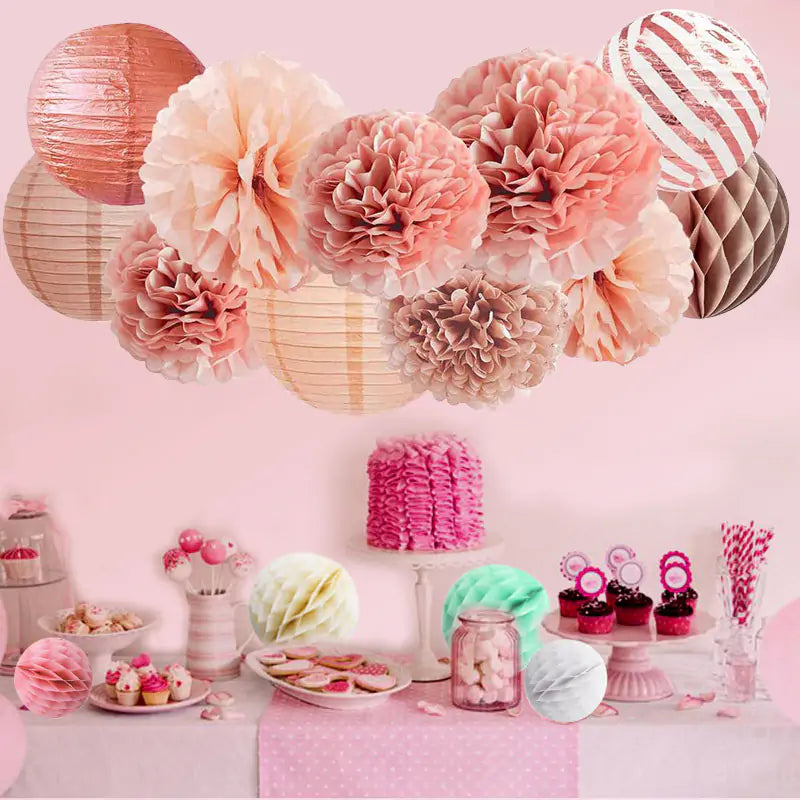Papieren Ballonnen 11 Stuks Feestdecoratie - Diverse Kleuren