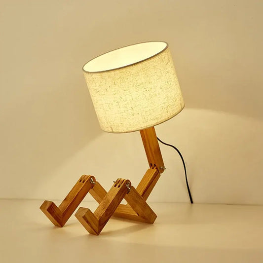 Houten Sfeervolle Robotlamp - Diverse Varianten