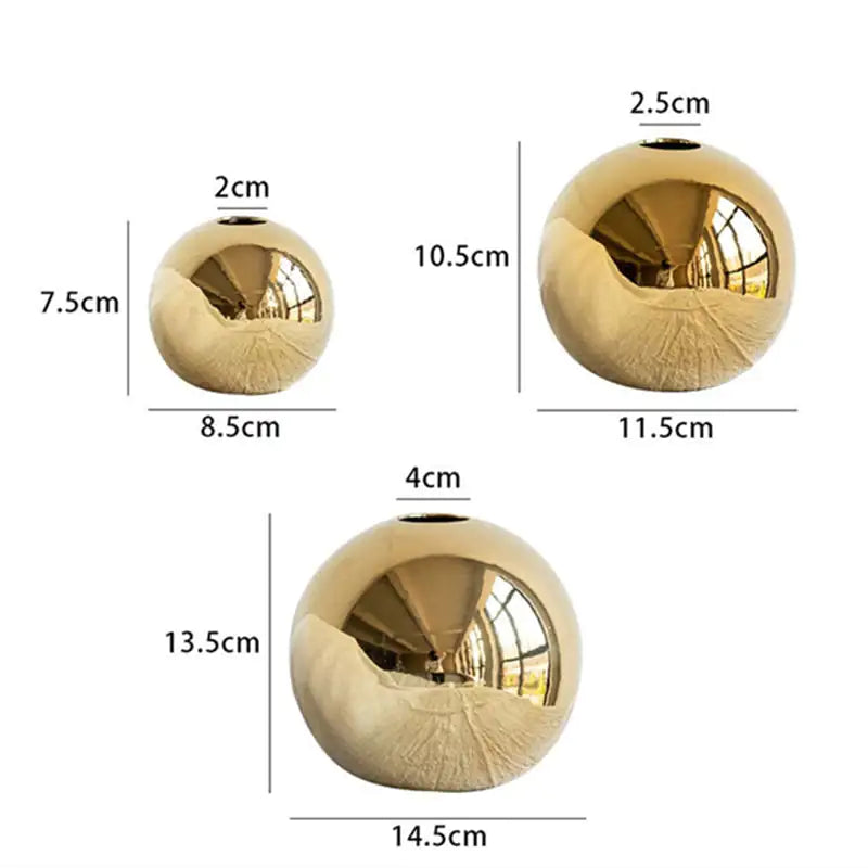 Goudkleurige Ronde Vaas - Diverse Varianten