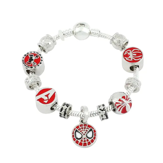 Spiderman Armband - Zilver met Rood
