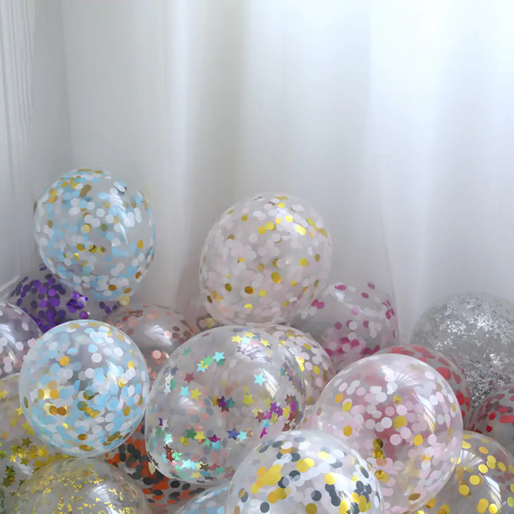 Glitter Party Ballonnen 5 Stuks - Diverse Kleuren