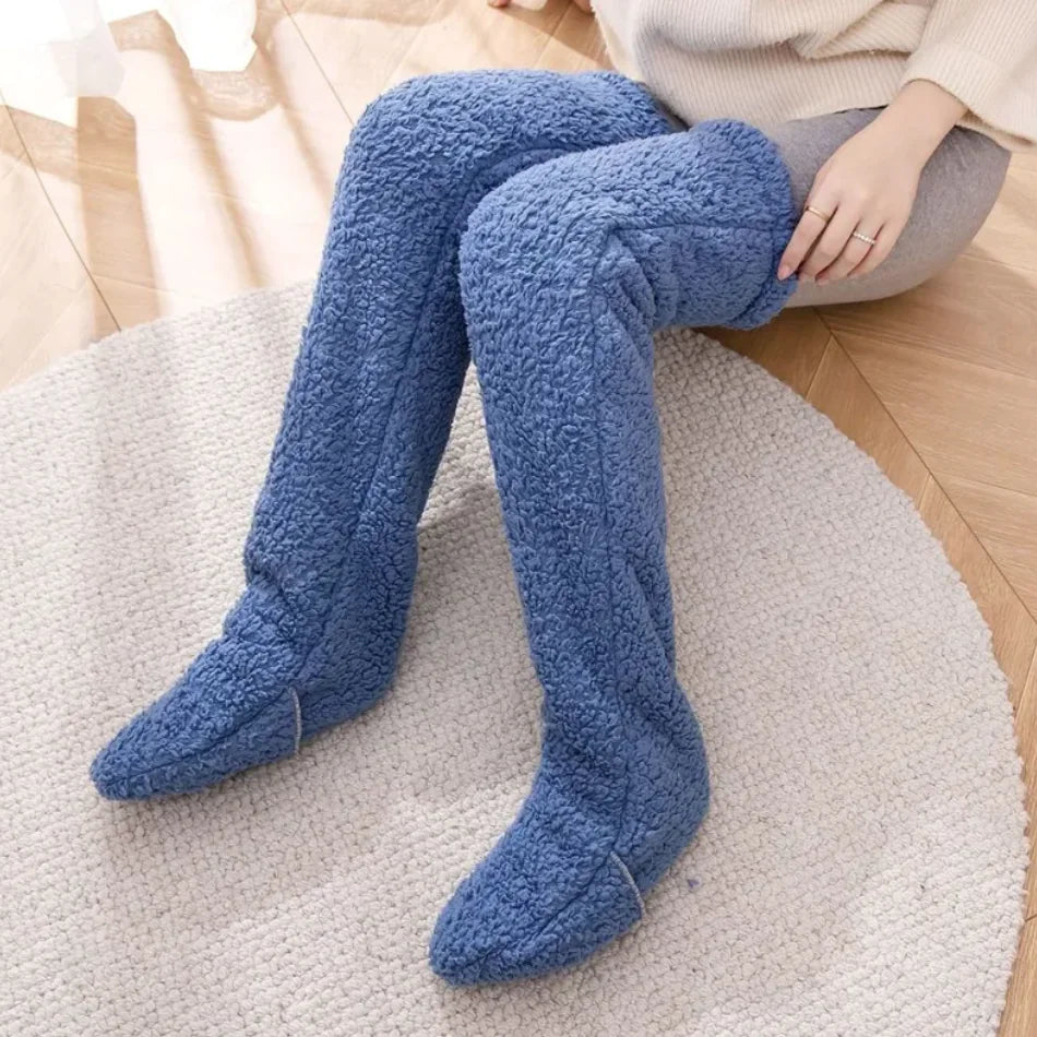 Groene Fuzzy Thigh High Sokken - Diverse Kleuren
