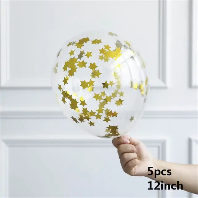 Glitter Party Ballonnen 5 Stuks - Diverse Kleuren