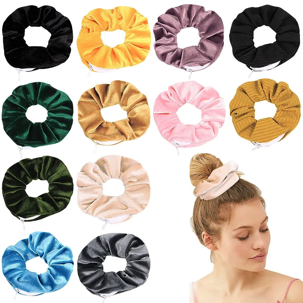 Scrunchie met Rits - Diverse Kleuren