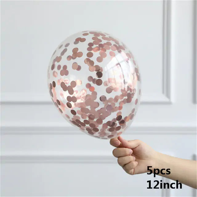Glitter Party Ballonnen 5 Stuks - Diverse Kleuren