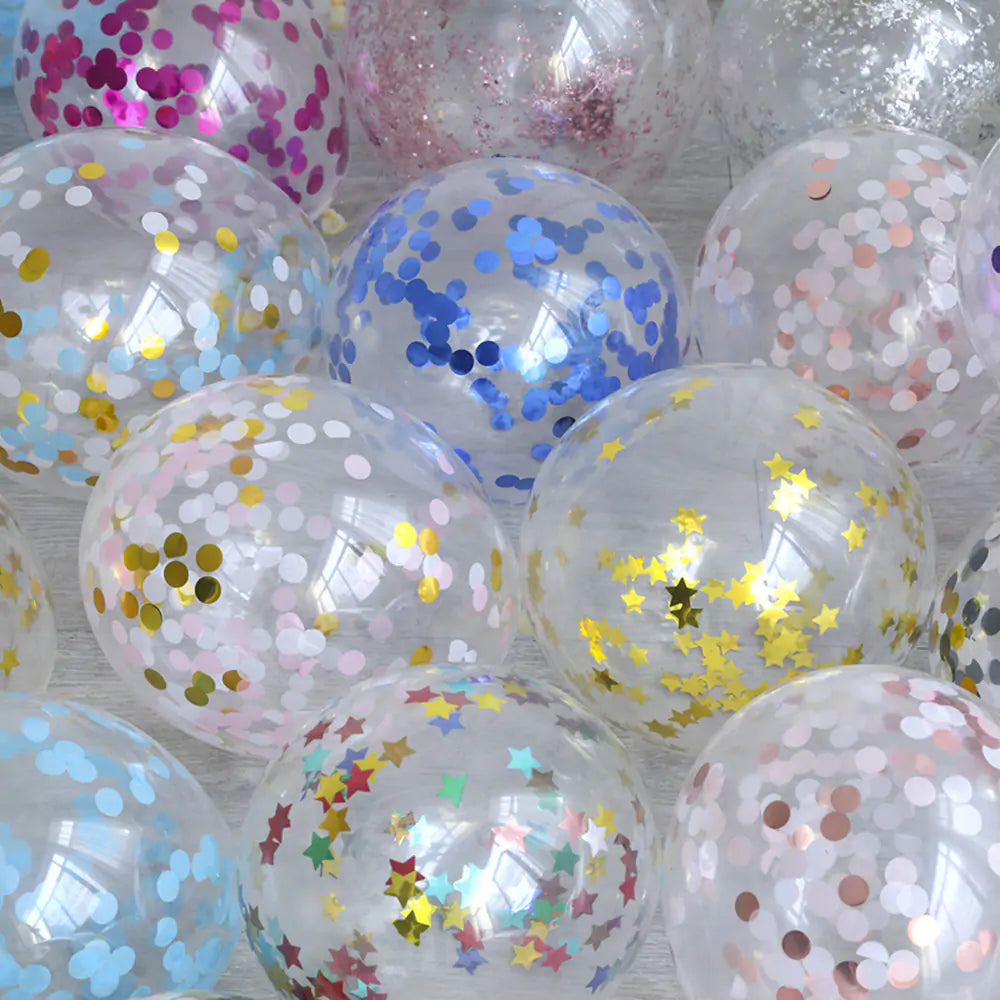 Glitter Party Ballonnen 5 Stuks - Diverse Kleuren