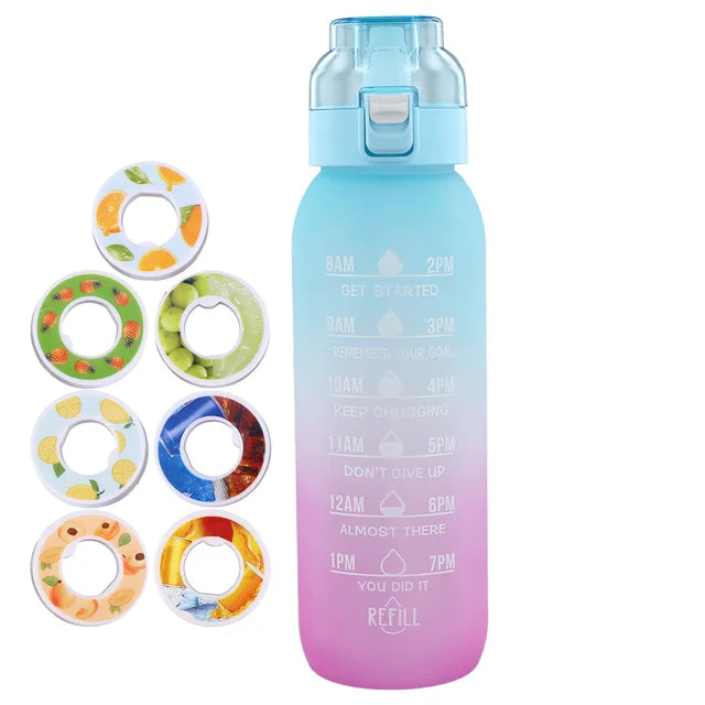 Waterfles 1000ml met 7 Geurpods / Drinkfles Water Bottle Bidon - Diverse Kleuren