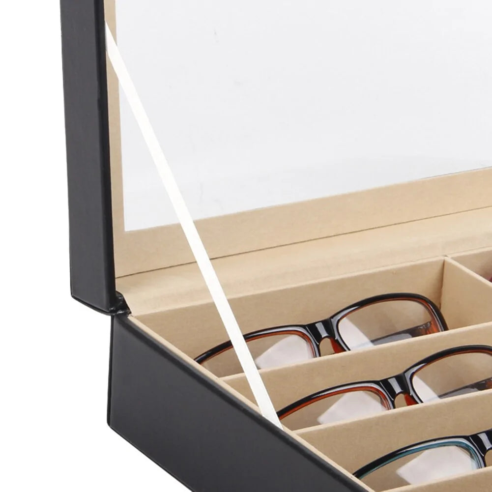 Brillendoos / Opbergdoos voor Brillen / Ruimte voor 8 Brillen - Zwart