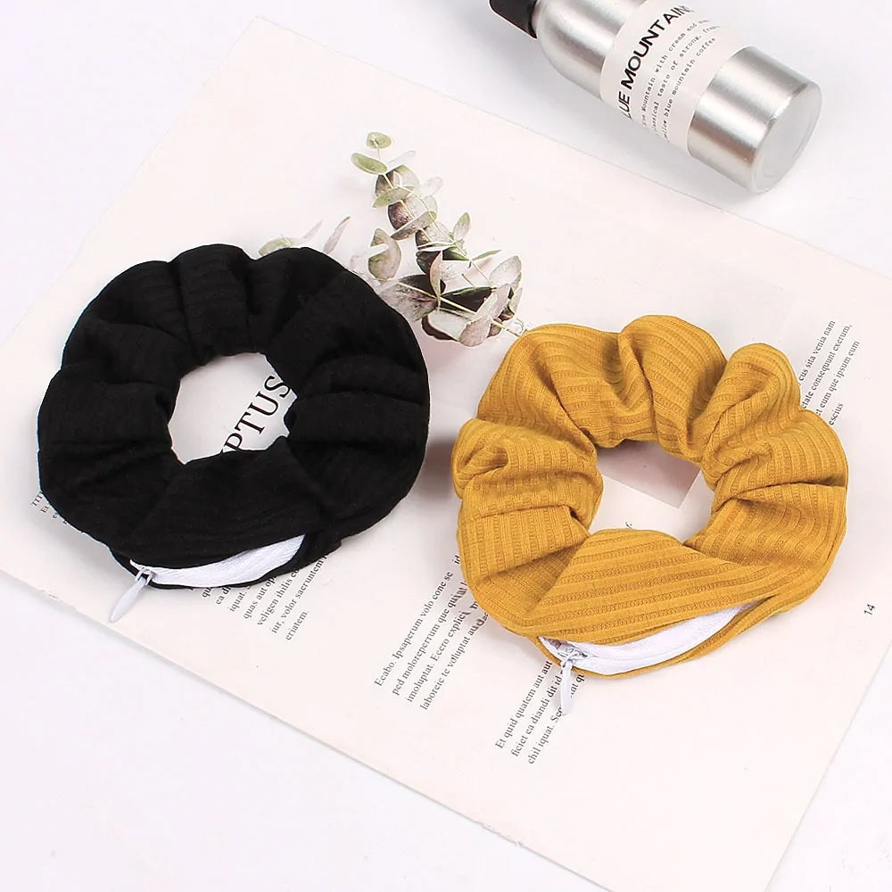Scrunchie met Rits - Diverse Kleuren